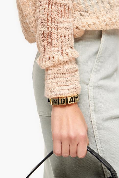 Bimba Y Lola кожена гривна с букви черен аксесоари 28R6R659