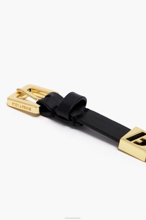 Bimba Y Lola кожена гривна с букви черен аксесоари 28R6R659