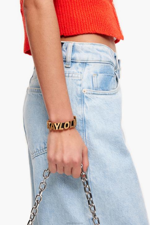 Bimba Y Lola кожена гривна с лого черен аксесоари 28R6R660