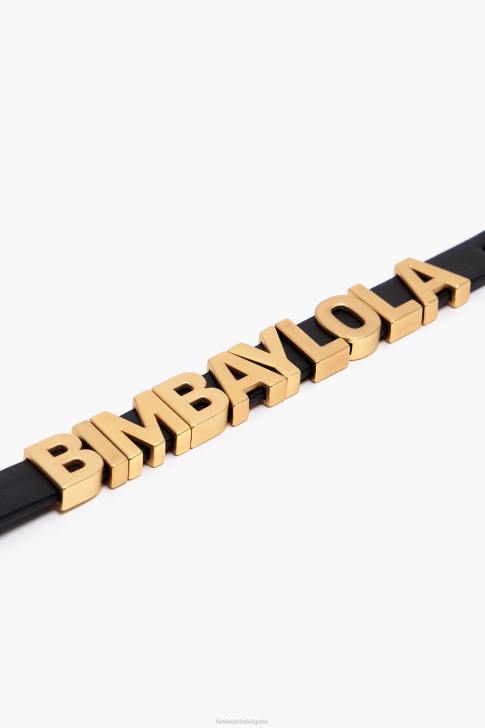 Bimba Y Lola кожена гривна с лого черен аксесоари 28R6R660