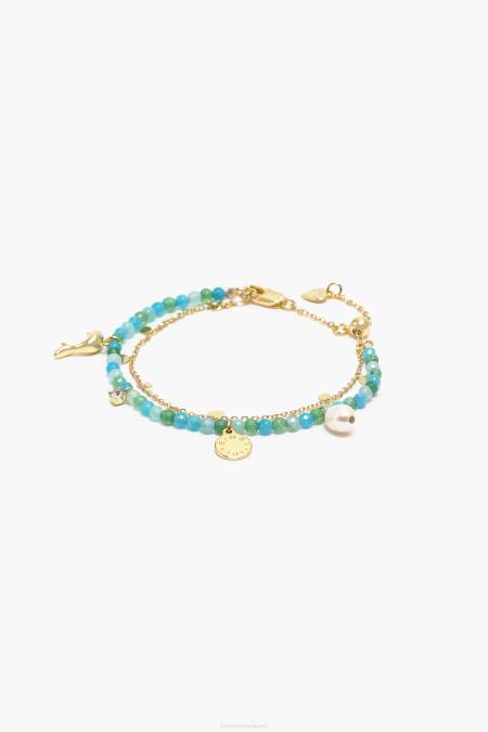 Bimba Y Lola гривна с двойни камъни аксесоари тюркоаз 28R6R734