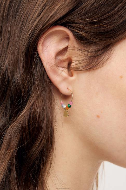 Bimba Y Lola обеци с халки златно сърце и кристал аксесоари 28R6R691