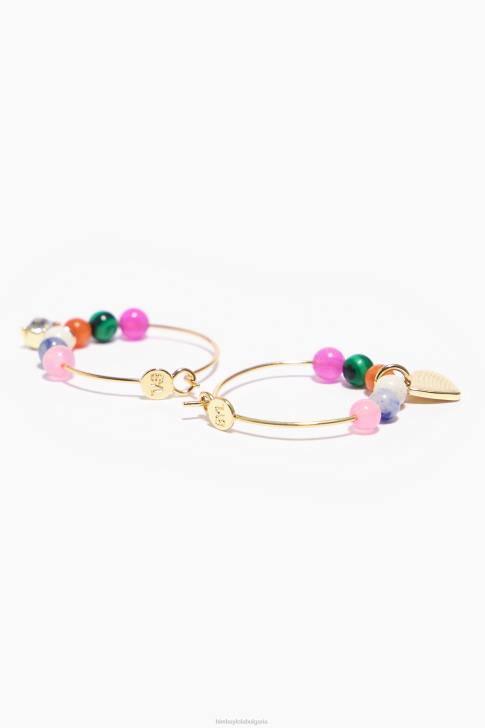 Bimba Y Lola обеци с халки златно сърце и кристал аксесоари 28R6R691