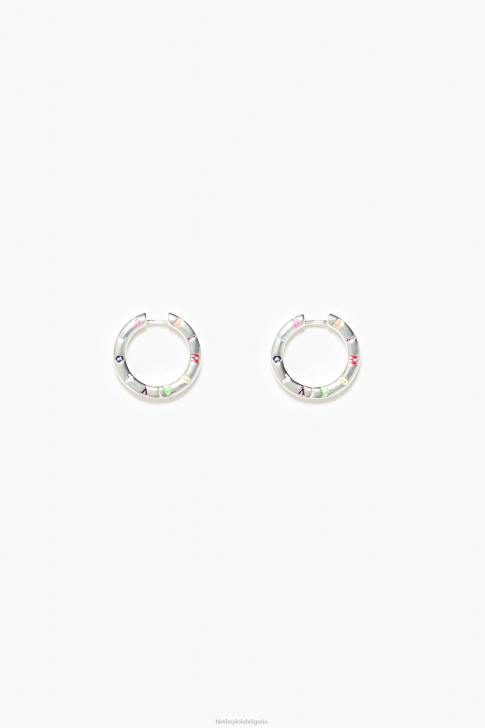 Bimba Y Lola обеци с халка с лого сребристо и многоцветно аксесоари 28R6R715