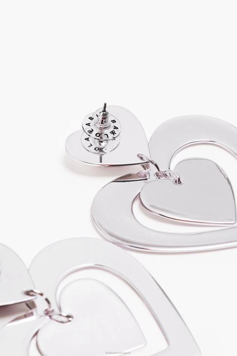 Bimba Y Lola обеци с кристали сърце сребро аксесоари 28R6R739