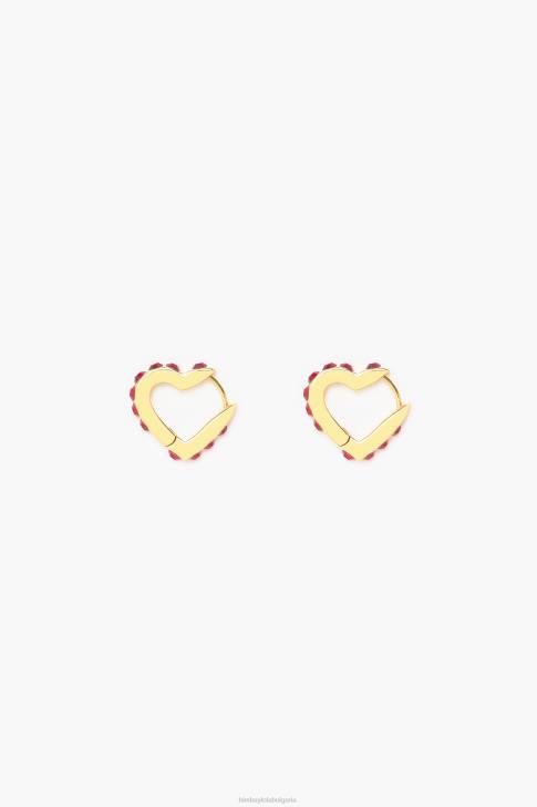 Bimba Y Lola обеци с кристали сърце червен аксесоари 28R6R779