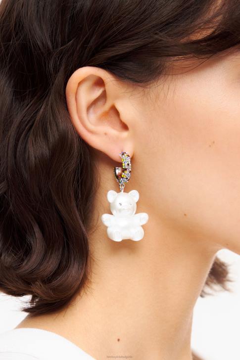 Bimba Y Lola дълги обеци с мечета от смола перла аксесоари 28R6R798