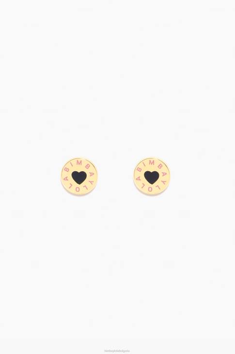 Bimba Y Lola бутон лого бутон обеци черен аксесоари 28R6R806