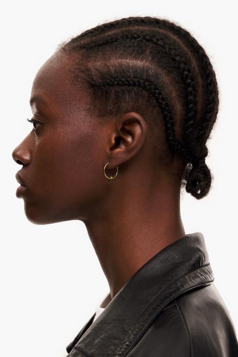 Bimba Y Lola емайлирани обеци с халки с лого черен аксесоари 28R6R827