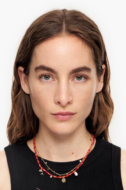 Bimba Y Lola колие делфин с къси камъни корал аксесоари 28R6R733