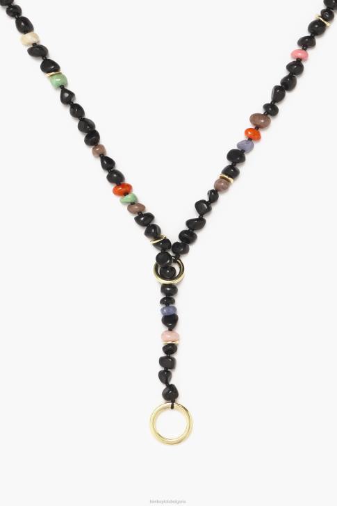 Bimba Y Lola огърлица с дълги камъни черен аксесоари 28R6R768