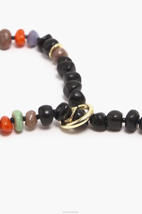 Bimba Y Lola огърлица с дълги камъни черен аксесоари 28R6R768