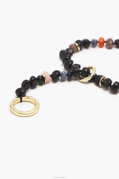 Bimba Y Lola огърлица с дълги камъни черен аксесоари 28R6R768
