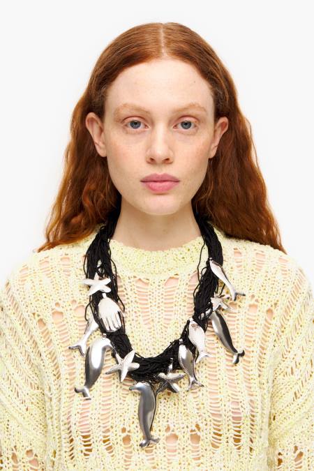 Bimba Y Lola колие с делфини с дълъг шнур аксесоари черен 28R6R849