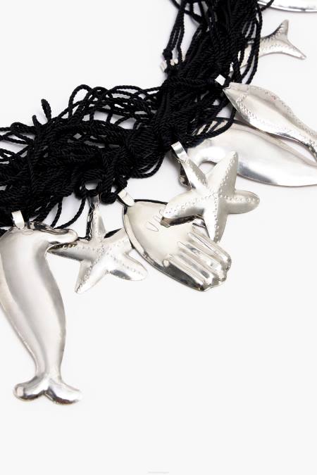 Bimba Y Lola колие с делфини с дълъг шнур аксесоари черен 28R6R849