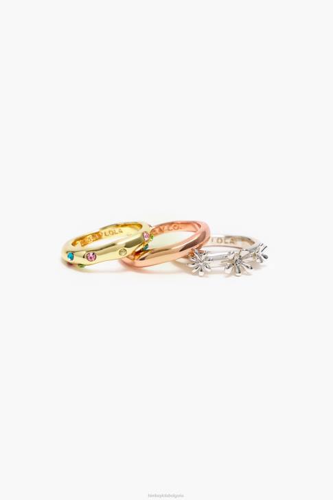 Bimba Y Lola комплект пръстени цветя и кристали аксесоари 28R6R684