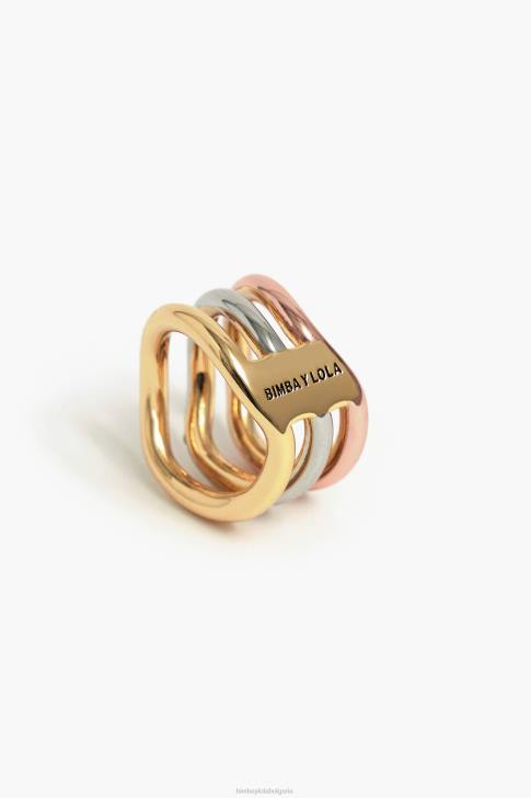 Bimba Y Lola трицветен пръстен кристали аксесоари 28R6R738