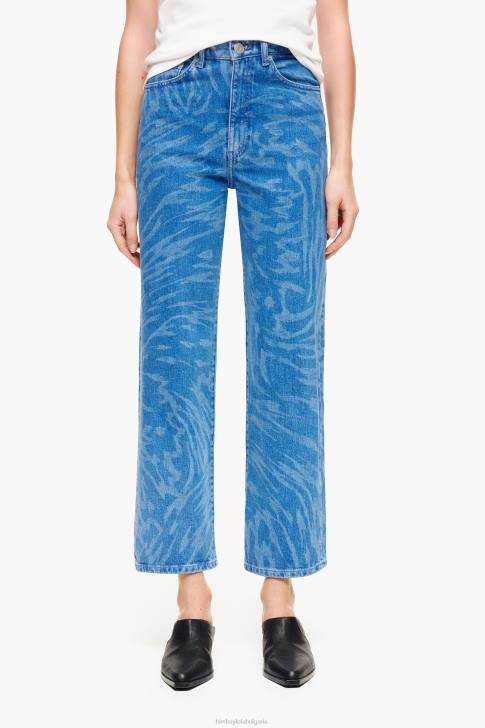 Bimba Y Lola прави изрязани дънки с щампа на крила на пеперуда син облекло 28R6R452