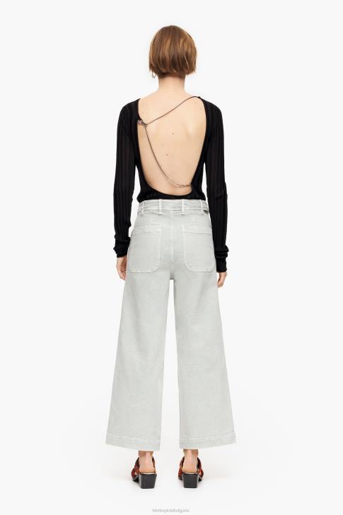 Bimba Y Lola кюлот - дънки с висока талия ментово зелено облекло 28R6R519