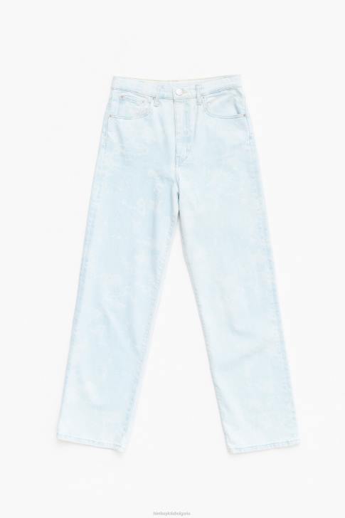 Bimba Y Lola прав изрязан - прав дънки с камуфлажен принт на панда син облекло 28R6R528