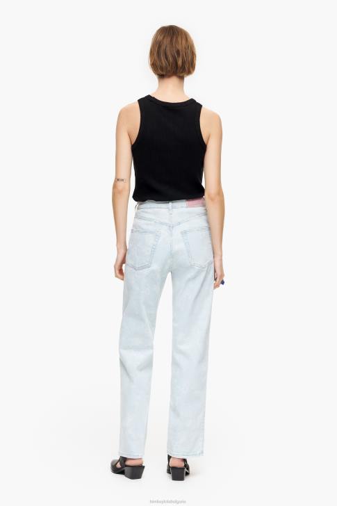 Bimba Y Lola прав изрязан - прав дънки с камуфлажен принт на панда син облекло 28R6R529