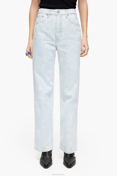 Bimba Y Lola прав изрязан - прав дънки с камуфлажен принт на панда син облекло 28R6R529