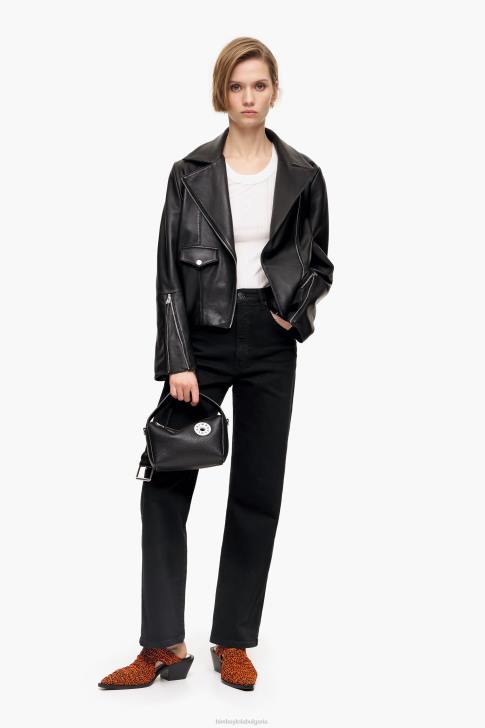 Bimba Y Lola прави изрязани - прави дънки черен облекло 28R6R531