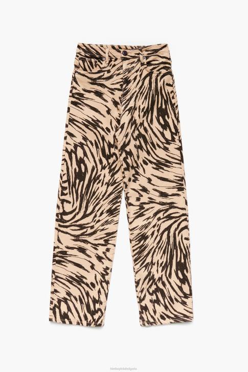 Bimba Y Lola прави изрязани дънки с щампа на крила на пеперуда естествено облекло 28R6R533