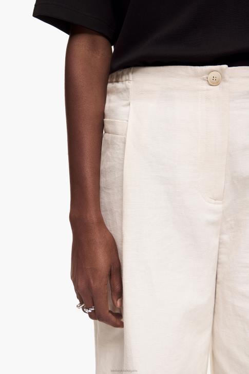 Bimba Y Lola ленени панталони камък облекло 28R6R396