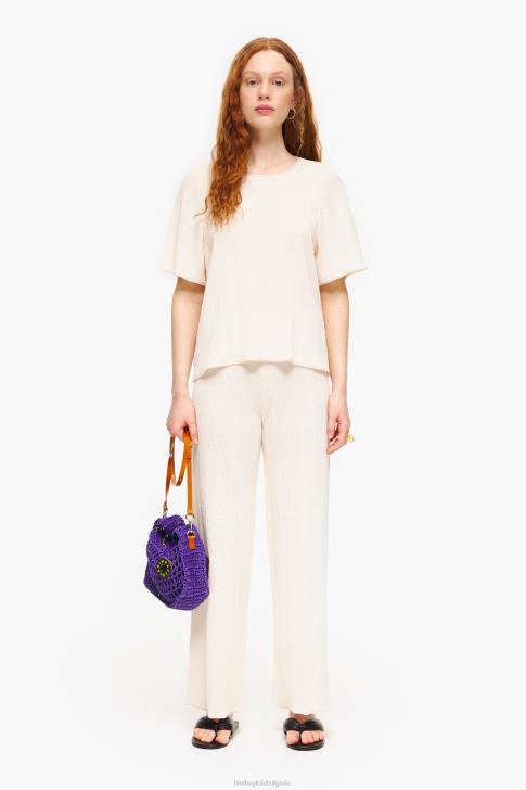 Bimba Y Lola трикотажни панталони от трико екрю облекло 28R6R399