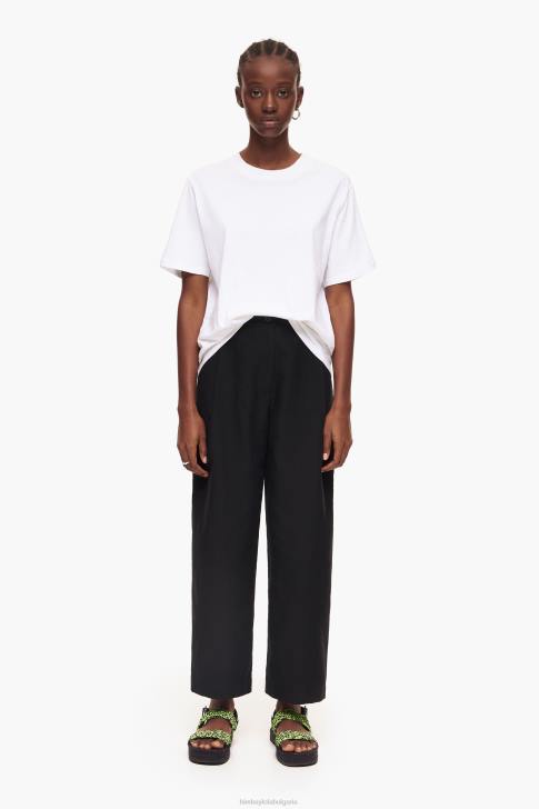 Bimba Y Lola ленени панталони черен облекло 28R6R404