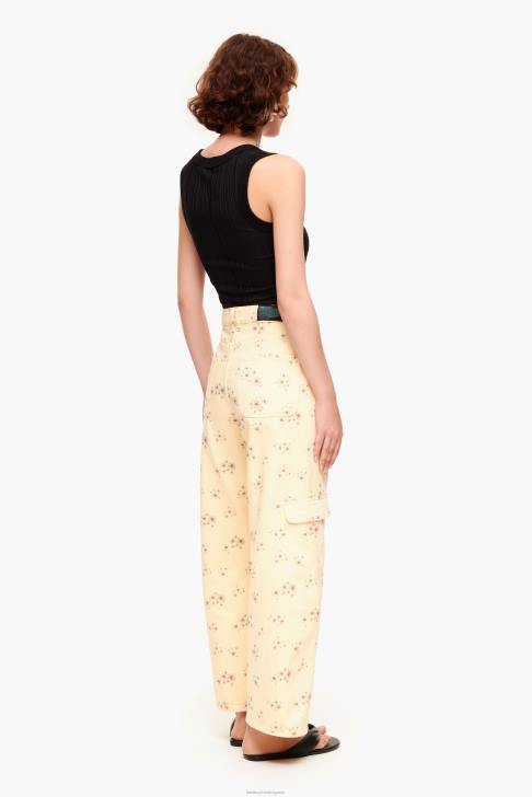 Bimba Y Lola карго - карго панталон с щампа на акрилни цветя слонова кост облекло 28R6R407