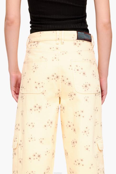Bimba Y Lola карго - карго панталон с щампа на акрилни цветя слонова кост облекло 28R6R407