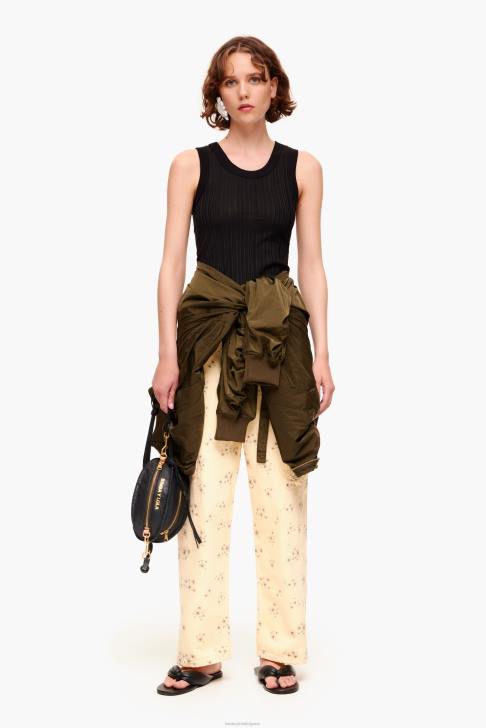 Bimba Y Lola карго - карго панталон с щампа на акрилни цветя слонова кост облекло 28R6R407