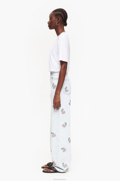 Bimba Y Lola широки крачоли - широки дънки с череши син облекло 28R6R408