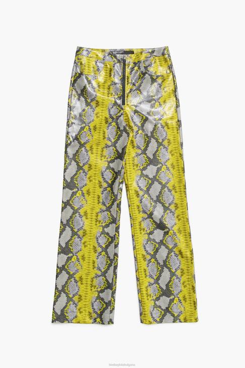 Bimba Y Lola прав панталон с принт на питон жълто облекло 28R6R434