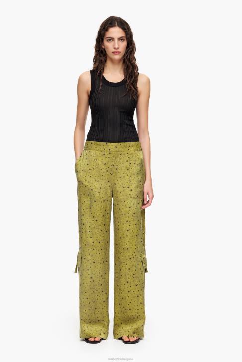 Bimba Y Lola купро панталон с пълен принт на цветя каки облекло 28R6R437