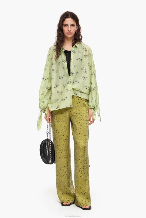 Bimba Y Lola купро панталон с пълен принт на цветя каки облекло 28R6R437