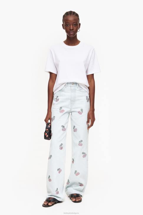 Bimba Y Lola широки крачоли - широки дънки с череши син облекло 28R6R508