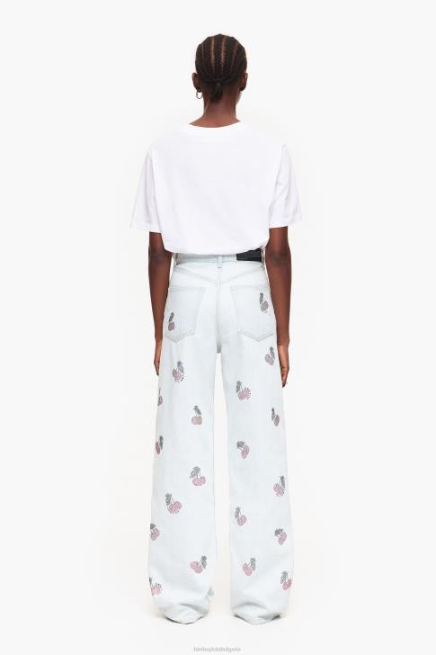 Bimba Y Lola широки крачоли - широки дънки с череши син облекло 28R6R508