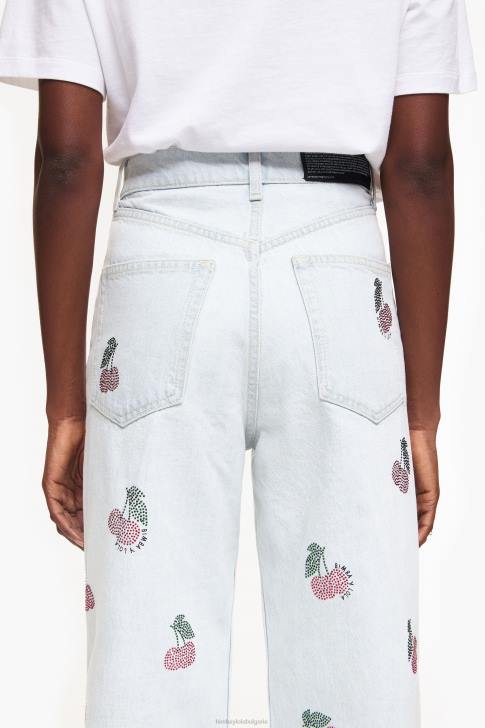 Bimba Y Lola широки крачоли - широки дънки с череши син облекло 28R6R508