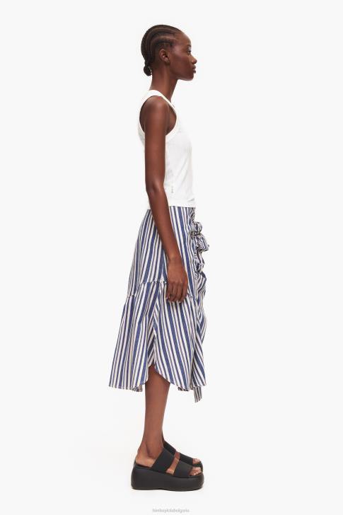 Bimba Y Lola дънкова миди пола син облекло 28R6R457