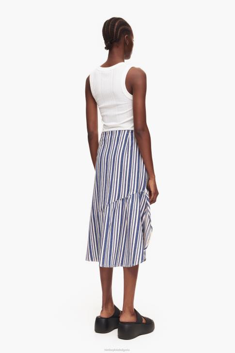 Bimba Y Lola дънкова миди пола син облекло 28R6R457