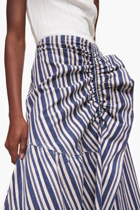 Bimba Y Lola дънкова миди пола син облекло 28R6R457