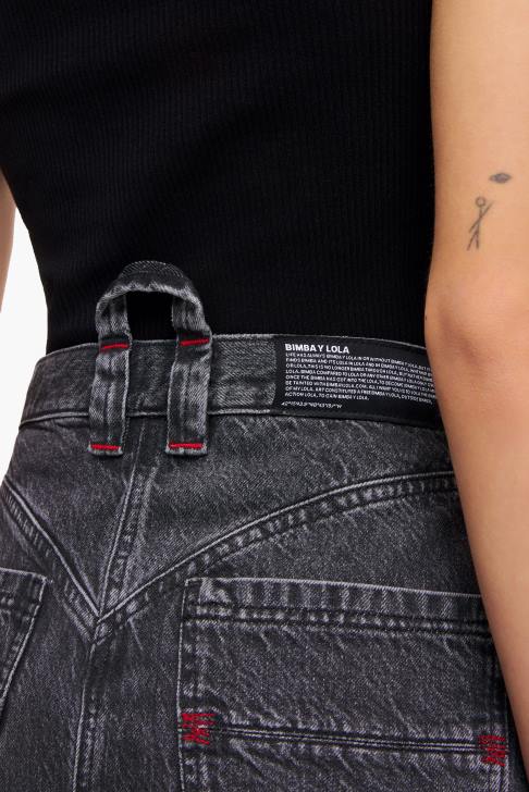 Bimba Y Lola дънкова мини пола черен облекло 28R6R458