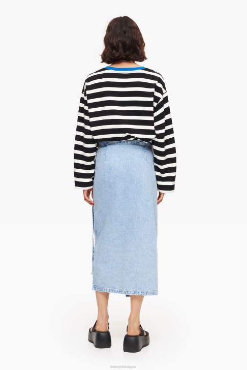 Bimba Y Lola дънкова миди пола син облекло 28R6R465