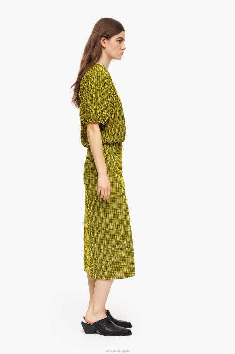 Bimba Y Lola квадратчета за миди пола жълто облекло 28R6R466