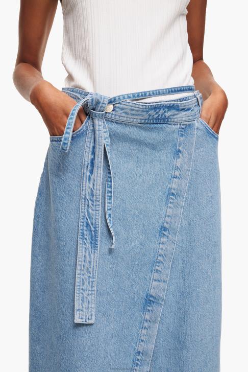 Bimba Y Lola дънкова миди пола син облекло 28R6R527