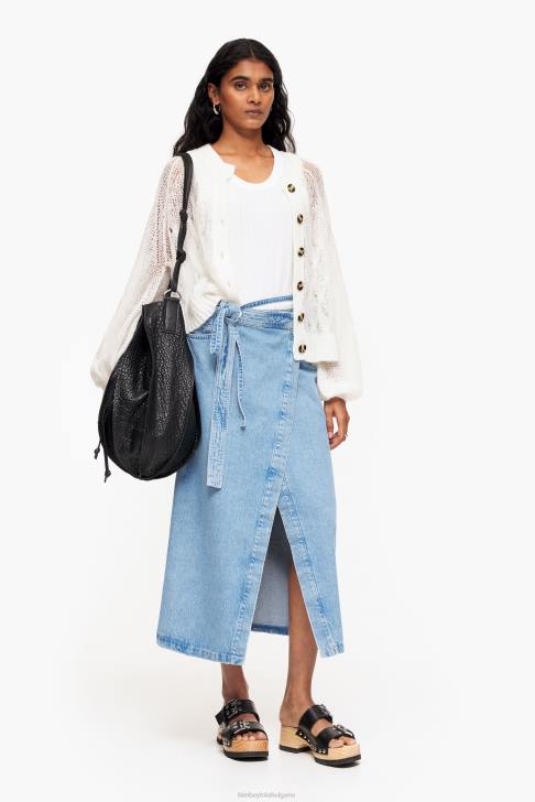 Bimba Y Lola дънкова миди пола син облекло 28R6R527