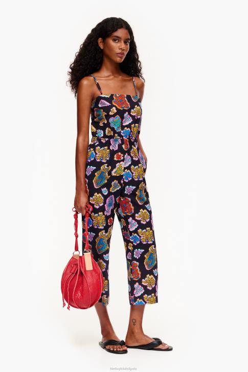 Bimba Y Lola дълъг гащеризон с риба морска течност черен облекло 28R6R177